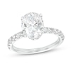 Thumbnail Image 0 of 2-3/4 CT. T.W. Certified Oval Lab-Created Diamond Hidden Frame Engagement Ring in 14K White Gold (F/VS2)