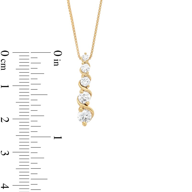 Main Image 3 of Marilyn Monroe™ Collection 3/4 CT. T.W. Journey Diamond Five Stone Swirl Pendant in 10K Gold