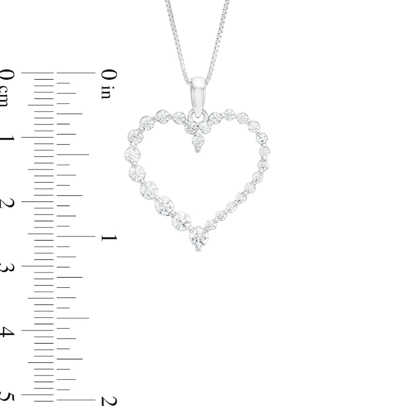 Marilyn Monroe™ Collection 1 CT. T.W. Journey Diamond Heart Outline Pendant in 10K White Gold