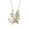 Thumbnail Image 2 of 1/6 CT. T.W. Blue and White Diamond Dragon Necklace in Sterling Silver and14K Gold Plate