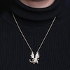 Thumbnail Image 3 of 1/6 CT. T.W. Blue and White Diamond Dragon Necklace in Sterling Silver and14K Gold Plate
