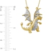 Thumbnail Image 4 of 1/6 CT. T.W. Blue and White Diamond Dragon Necklace in Sterling Silver and14K Gold Plate