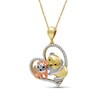 Thumbnail Image 2 of 1/6 CT. T.W. Multi-Color Diamond Motherly Love Panda Heart Pendant in Sterling Silver and 14K Two-Tone Gold Plate