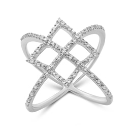 1/8 CT. T.W. Diamond Art Deco Orbit Ring in Sterling Silver