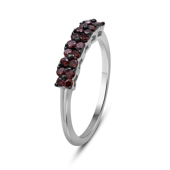 1/3 CT. T.w. Red Diamond Floral Quartet Five Stone Ring in Sterling Silver