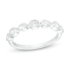 Thumbnail Image 1 of 1/2 CT. T.W. Certified Pear-Shaped and Oval Diamond Alternating Anniversary Band in 14K White Gold (I/SI2)