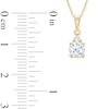 Thumbnail Image 2 of Aquamarine and 1/15 CT. T.W. Diamond Stacked Drop Pendant and Stud Earrings Set in 10K Gold