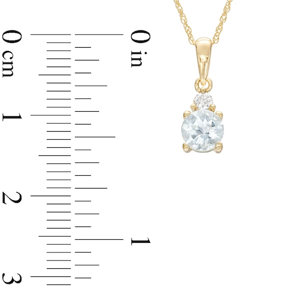 Aquamarine and 1/15 CT. T.w. Diamond Stacked Drop Pendant and Stud Earrings Set in 10K Gold