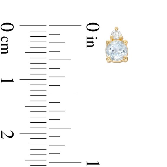 Aquamarine and 1/15 CT. T.w. Diamond Stacked Drop Pendant and Stud Earrings Set in 10K Gold