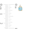 Thumbnail Image 4 of Swiss Blue Topaz and 1/15 CT. T.W. Diamond Stacked Drop Pendant and Stud Earrings Set in 10K Gold