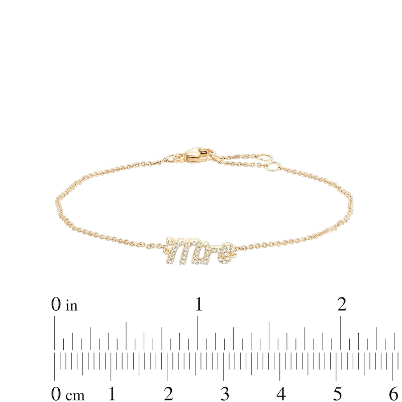 Love Talks 1/10 CT. T.W. Diamond "Mrs" Script Bracelet in 10K Gold - 7.5"