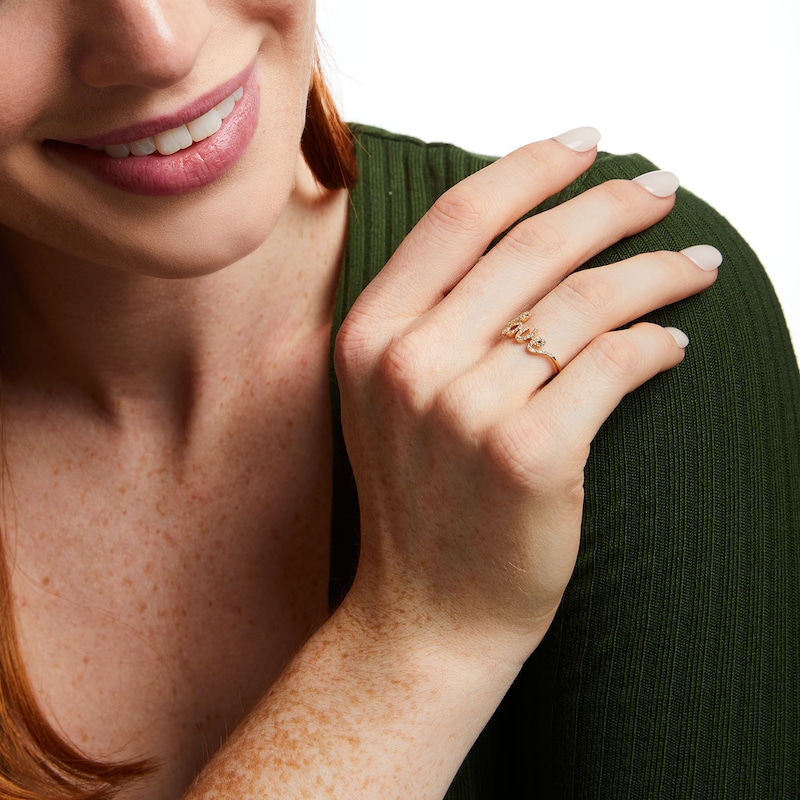 Main Image 2 of Love Talks 1/6 CT. T.W. Diamond "love" Cursive Script Ring in 10K Gold
