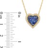 Thumbnail Image 2 of 6.0mm Ceylon Blue and White Lab-Created Sapphire Double Frame Heart Pendant in Sterling Silver with 14K Gold Plate