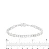 Thumbnail Image 4 of 4.0mm Lab-Created Opal and White Lab-Created Sapphire Alternating Line Bracelet in Sterling Silver - 7.25"