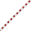 Thumbnail Image 1 of 4.0mm Garnet and White Lab-Created Sapphire Alternating Line Bracelet in Sterling Silver - 7.25"