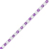 Thumbnail Image 1 of 4.0mm Amethyst and White Lab-Created Sapphire Alternating Line Bracelet in Sterling Silver - 7.25"