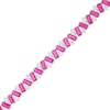 Thumbnail Image 1 of Emerald-Cut Lab-Created Ruby and White Lab-Created Sapphire Alternating Zig-Zag Line Bracelet in Sterling Silver - 7.25"