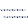 Thumbnail Image 3 of Emerald-Cut Blue and White Lab-Created Sapphire Alternating Zig-Zag Line Bracelet in Sterling Silver - 7.25"