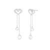 Thumbnail Image 0 of The Kindred Heart from Vera Wang Love Collection Cultured Freshwater Pearl and Diamond Drop Earrings in Sterling Silver