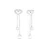 Thumbnail Image 2 of The Kindred Heart from Vera Wang Love Collection Cultured Freshwater Pearl and Diamond Drop Earrings in Sterling Silver