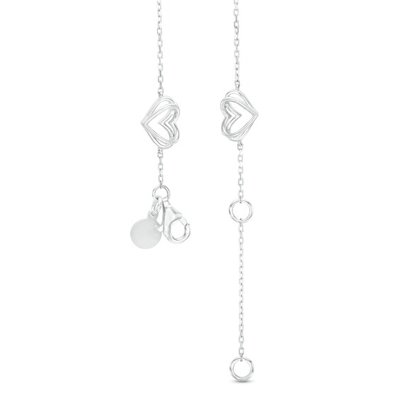 The Kindred Heart from Vera Wang Love Collection Freshwater Cultured Pearl and Diamond Heart Bracelet in Sterling Silver