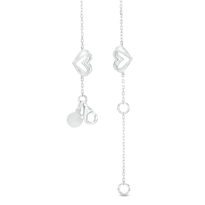 The Kindred Heart from Vera Wang Love Collection Cultured Freshwater Pearl and Diamond Heart Bracelet in Sterling Silver