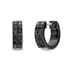 Thumbnail Image 0 of Vera Wang Men 1/2 CT. T.W. Black Diamond Double Row Hoop Earrings in Sterling Silver with Black Ruthenium Plate