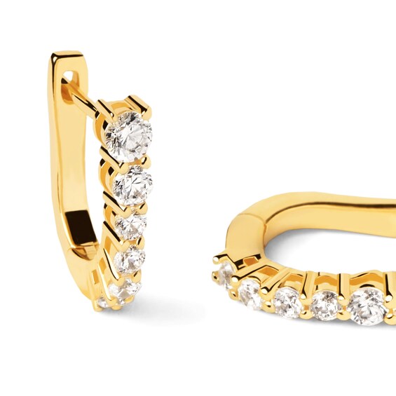 PDPAOLAâ¢ at Zales Cubic Zirconia Graduated U-Hoop Earrings in Sterling Silver with 18K Gold Plate
