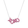 Thumbnail Image 1 of Lab-Created Ruby "XOXO" Necklace in Sterling Silver
