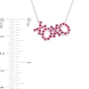 Thumbnail Image 3 of Lab-Created Ruby "XOXO" Necklace in Sterling Silver