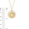 Thumbnail Image 3 of Oval Lab-Created Opal and White Lab-Created Sapphire Frame Medallion Pendant in Sterling Silver with 10K Gold Plate