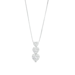 Marilyn Monroe™ Collection 1/3 CT. T.W. Journey Heart-Shaped Multi-Diamond Trio Pendant in 10K White Gold