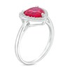 Thumbnail Image 2 of Lab-Created Ruby and White Lab-Created Sapphire Frame Heart Pendant, Ring and Earrings Set in Sterling Silver