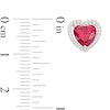 Thumbnail Image 4 of Lab-Created Ruby and White Lab-Created Sapphire Frame Heart Pendant, Ring and Earrings Set in Sterling Silver