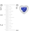 Thumbnail Image 4 of Blue Lab-Created Sapphire and White Lab-Created Sapphire Frame Heart Pendant, Ring and Earrings Set in Sterling Silver