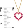 Thumbnail Image 3 of Ruby Heart Outline Drop Pendant in 10K Gold