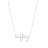 Thumbnail Image 0 of Love Talks 1/6 CT. T.W. Diamond "wifey" Cursive Script Necklace in Sterling Silver