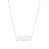 Thumbnail Image 0 of Love Talks 1/6 CT. T.W. Diamond "SASSY" Script Necklace in Sterling Silver