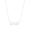 Thumbnail Image 1 of Love Talks 1/6 CT. T.W. Diamond "SASSY" Script Necklace in Sterling Silver