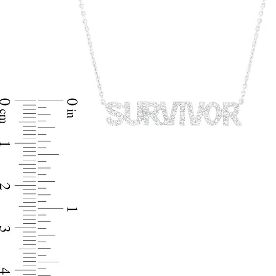 Love Talks 1/5 CT. T.w. Diamond "Survivor" Script Necklace in Sterling Silver