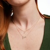 Thumbnail Image 2 of Love Talks 1/5 CT. T.W. Diamond "faith" Cursive Script and Cross Double Strand Necklace in 10K Gold