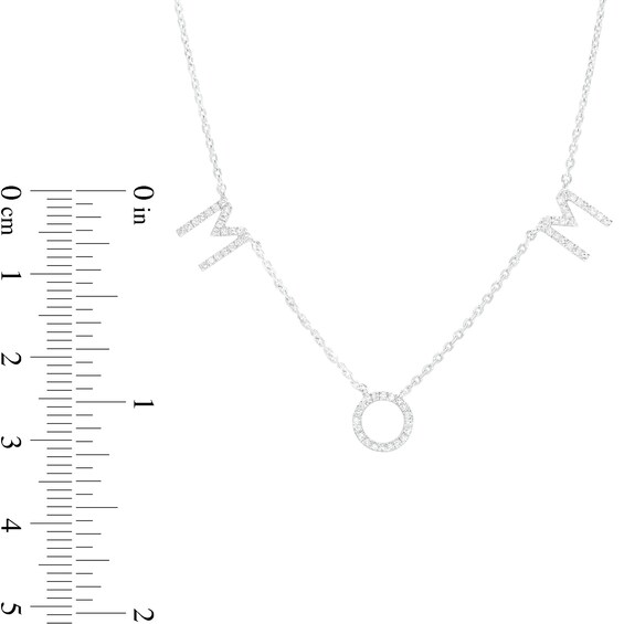 Love Talks 1/8 CT. T.w. Diamond Mom Station Necklace in Sterling Silver