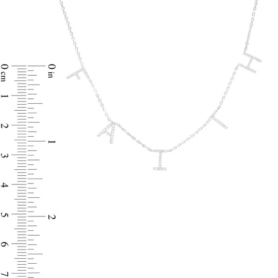 Love Talks 1/6 CT. T.w. Diamond "Faith" Station Necklace in Sterling Silver
