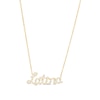 Thumbnail Image 0 of Love Talks 1/6 CT. T.W. Diamond "Latina" Cursive Script Necklace in 10K Gold