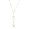 Thumbnail Image 1 of Love Talks 1/6 CT. T.W. "LOVE" Vertical Drop Pendant in 10K Gold