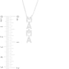 Thumbnail Image 2 of Love Talks 1/6 CT. T.W. "MAMA" Vertical Drop Pendant in Sterling Silver