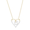 Thumbnail Image 0 of Love Talks 1/6 CT. T.W. Diamond "15" Heart Necklace in 10K Two-Tone Gold
