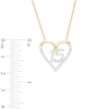 Thumbnail Image 2 of Love Talks 1/6 CT. T.W. Diamond "15" Heart Necklace in 10K Two-Tone Gold