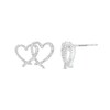 Thumbnail Image 0 of The Kindred Heart from Vera Wang Love Collection 1/4 CT. T.W. Diamond Interlocking Hearts Stud Earrings in Sterling Silver