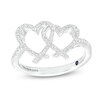 Thumbnail Image 1 of The Kindred Heart from Vera Wang Love Collection 1/5 CT. T.W. Diamond Interlocking Hearts Ring in Sterling Silver